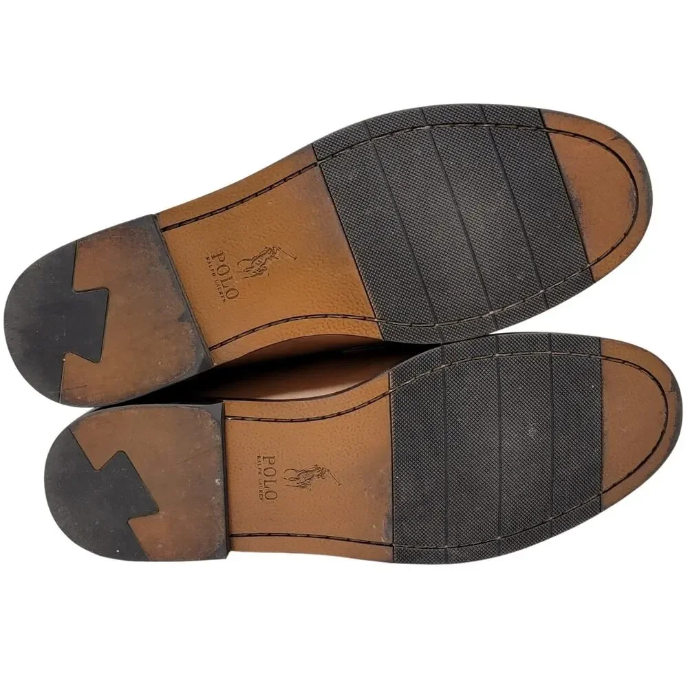 Polo Ralph Lauren Men Alston Slip On Penny Loafers Size US 10D Tan Brown Leather
